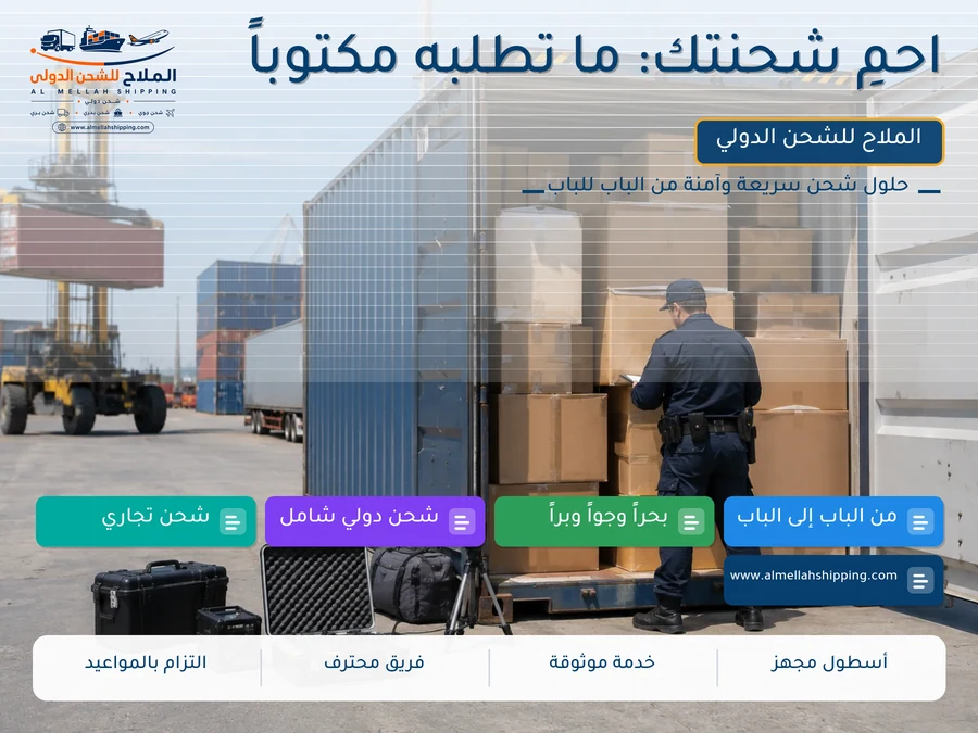 احمِ شحنتك: ما تطلبه مكتوباً