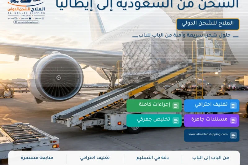 الشحن من السعودية إلى إيطاليا