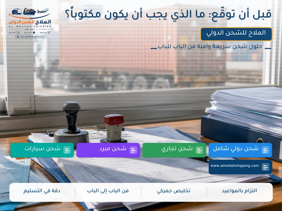 قبل أن توقّع: ما الذي يجب أن يكون مكتوباً؟
