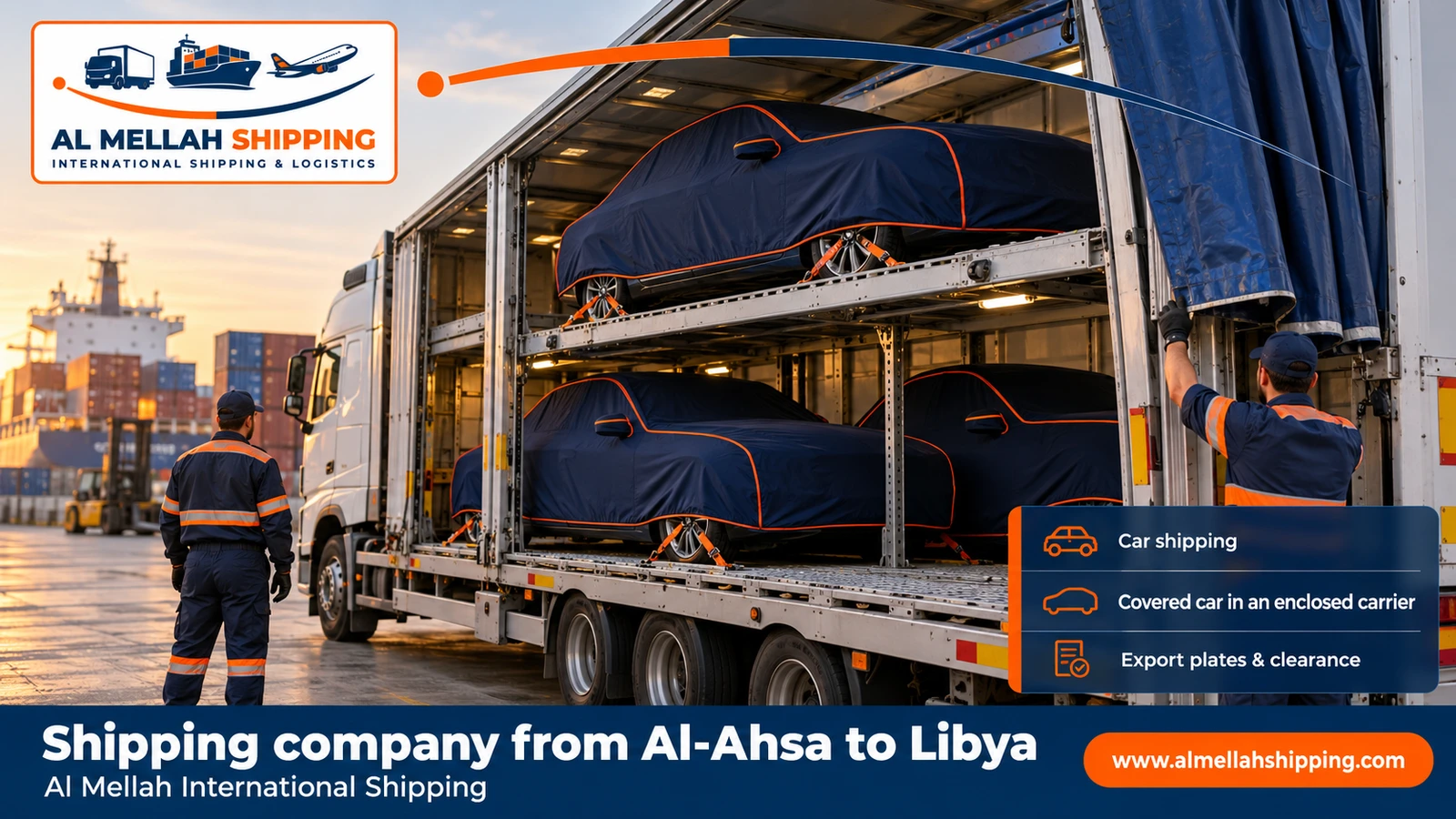 Car shipping from Al-Ahsa to Libya with Al Mellah