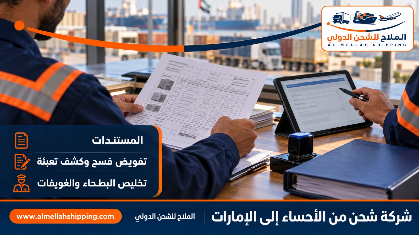 مستندات الشحن والتخليص الجمركي من الأحساء إلى الإمارات