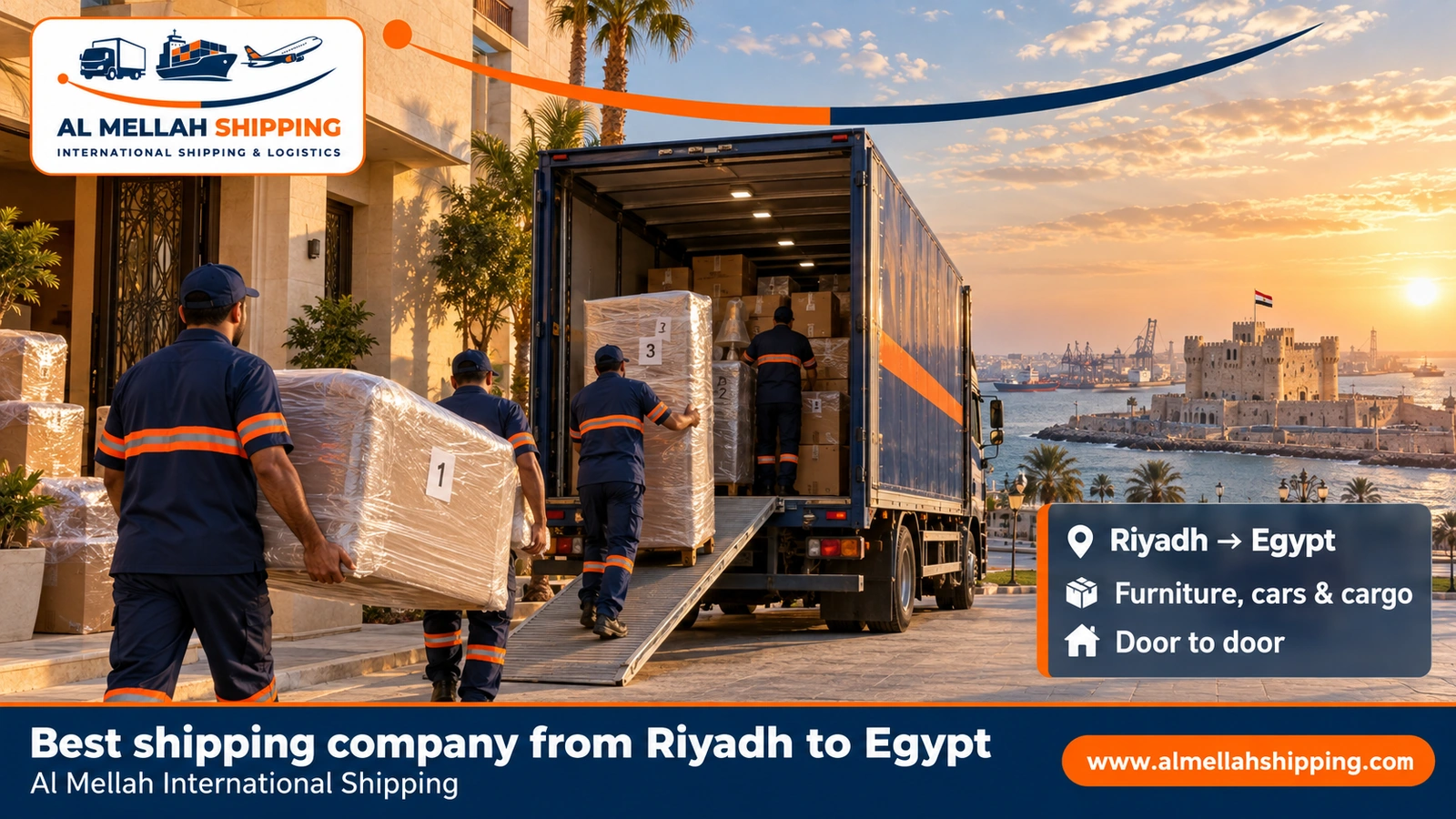 Best shipping company from Riyadh to Egypt — Al Mellah International Shipping
