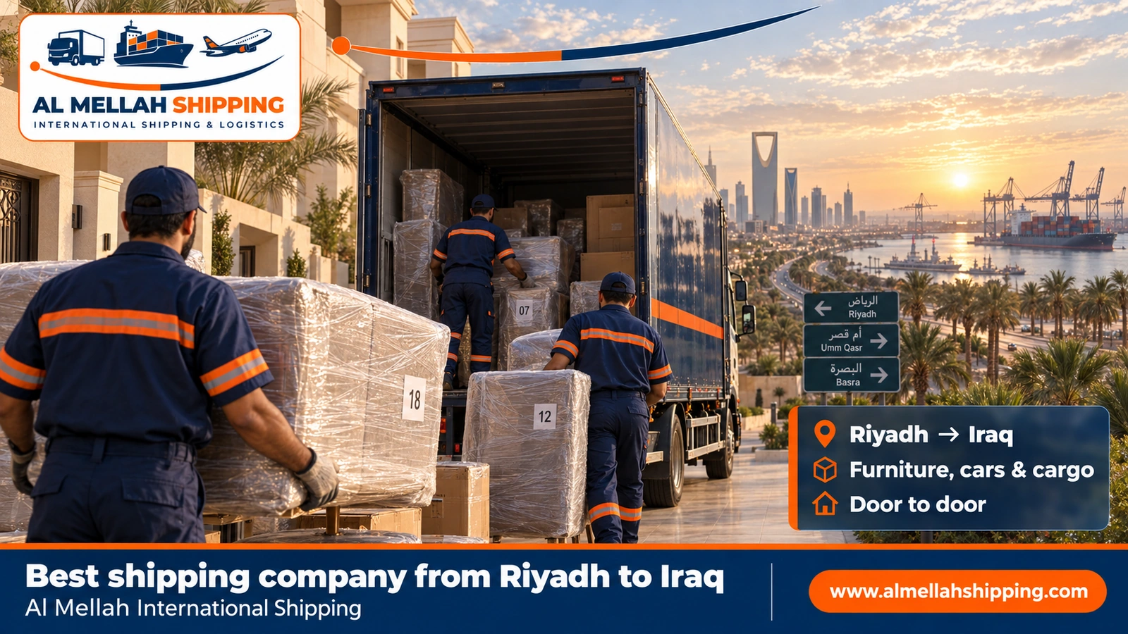 Best shipping company from Riyadh to Iraq — Al Mellah International Shipping