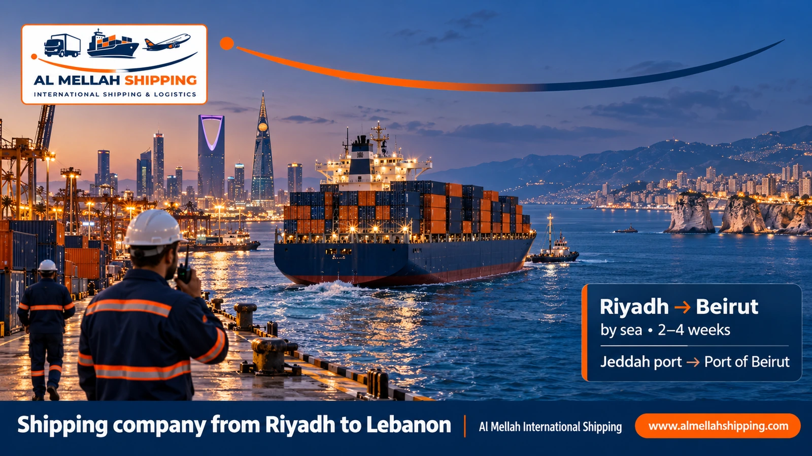 Best shipping company from Riyadh to Lebanon — Al Mellah International Shipping