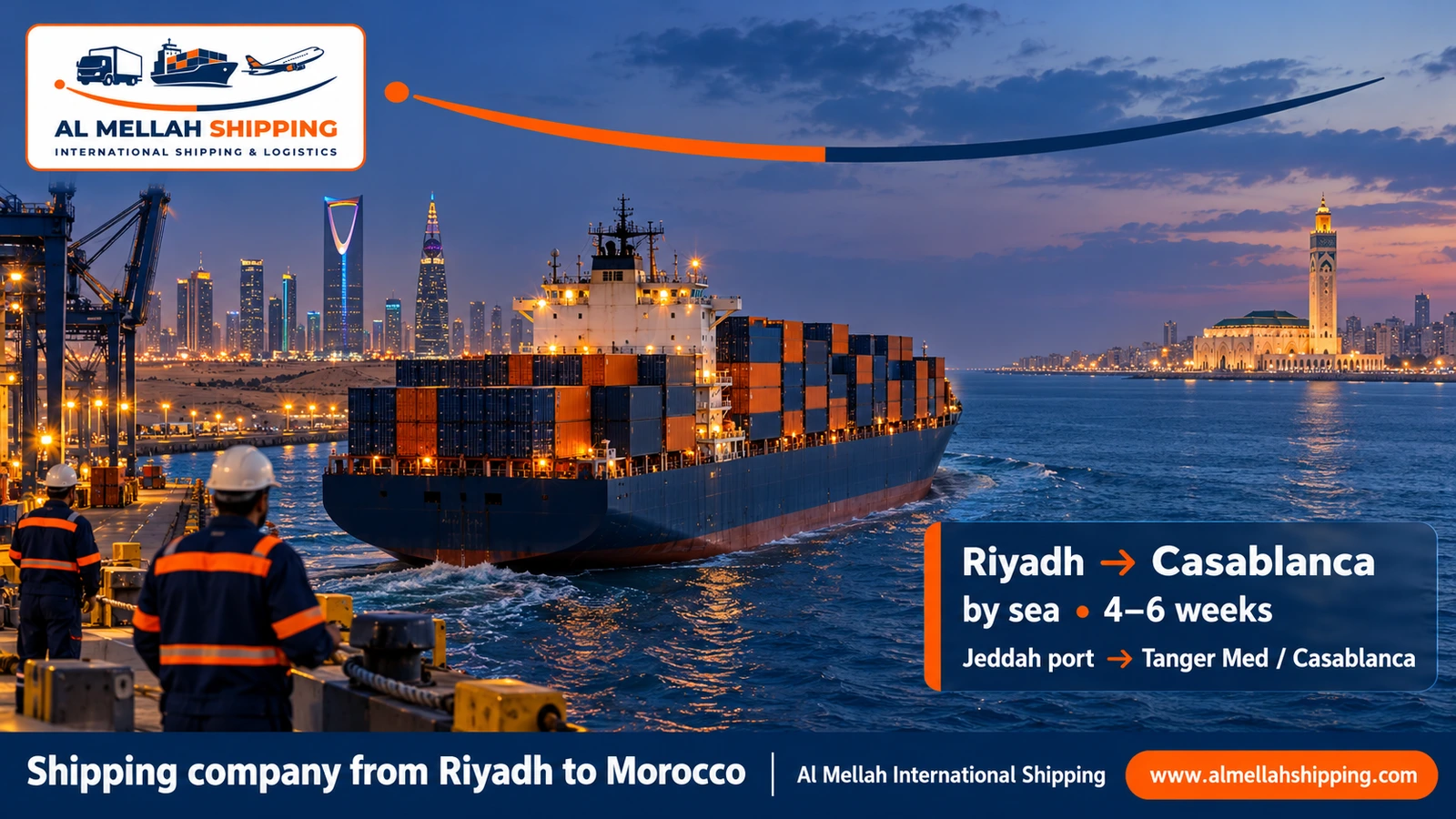 Best shipping company from Riyadh to Morocco — Al Mellah International Shipping