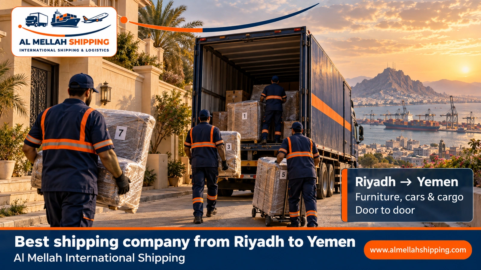 Best shipping company from Riyadh to Yemen — Al Mellah International Shipping
