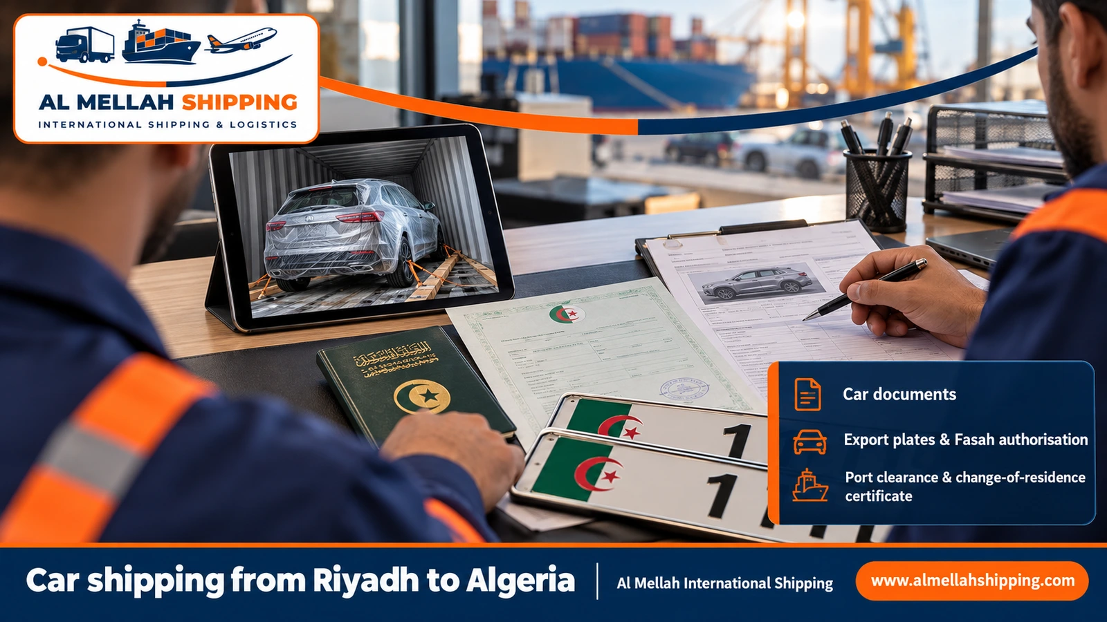 Documents for shipping a car from Riyadh to Algeria