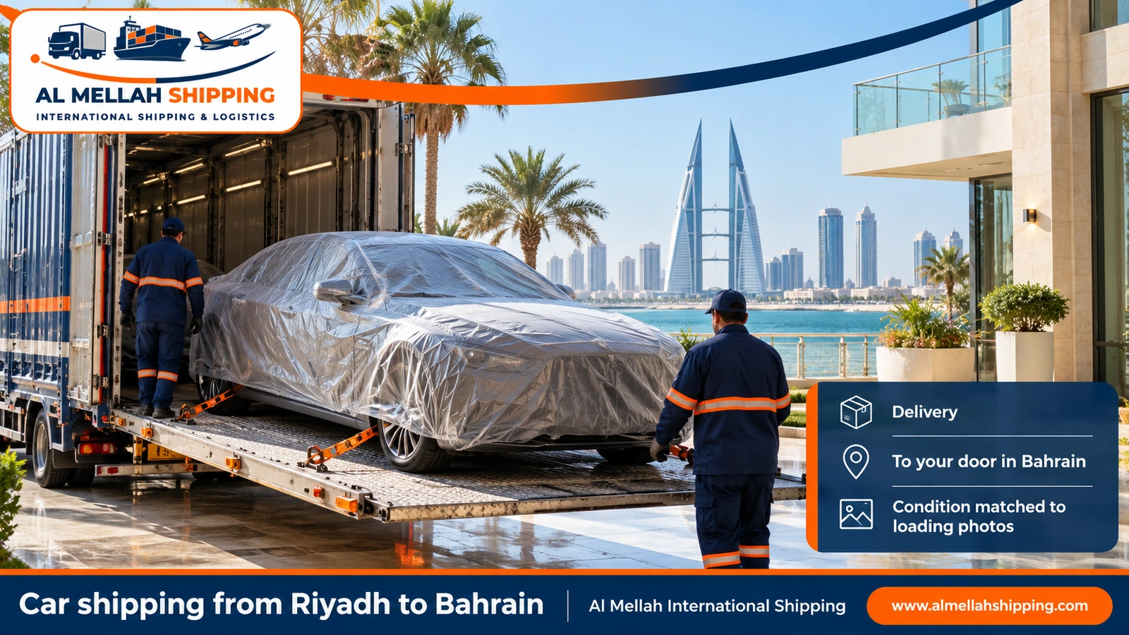 Delivering a car shipped from Riyadh in Manama