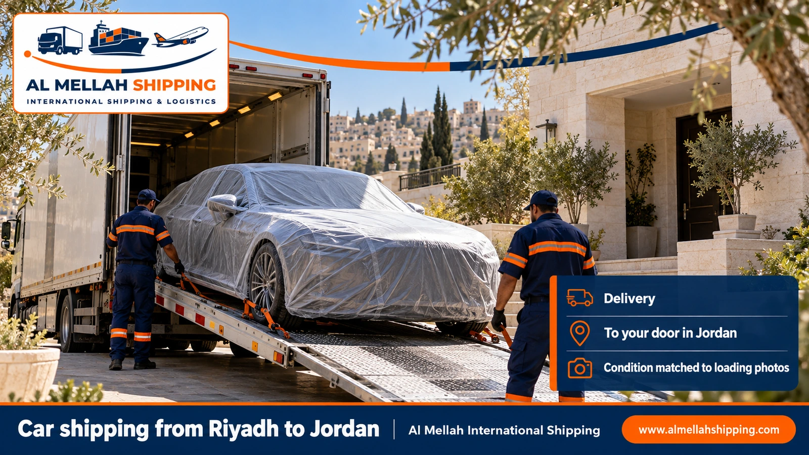Delivering a car shipped from Riyadh in Amman