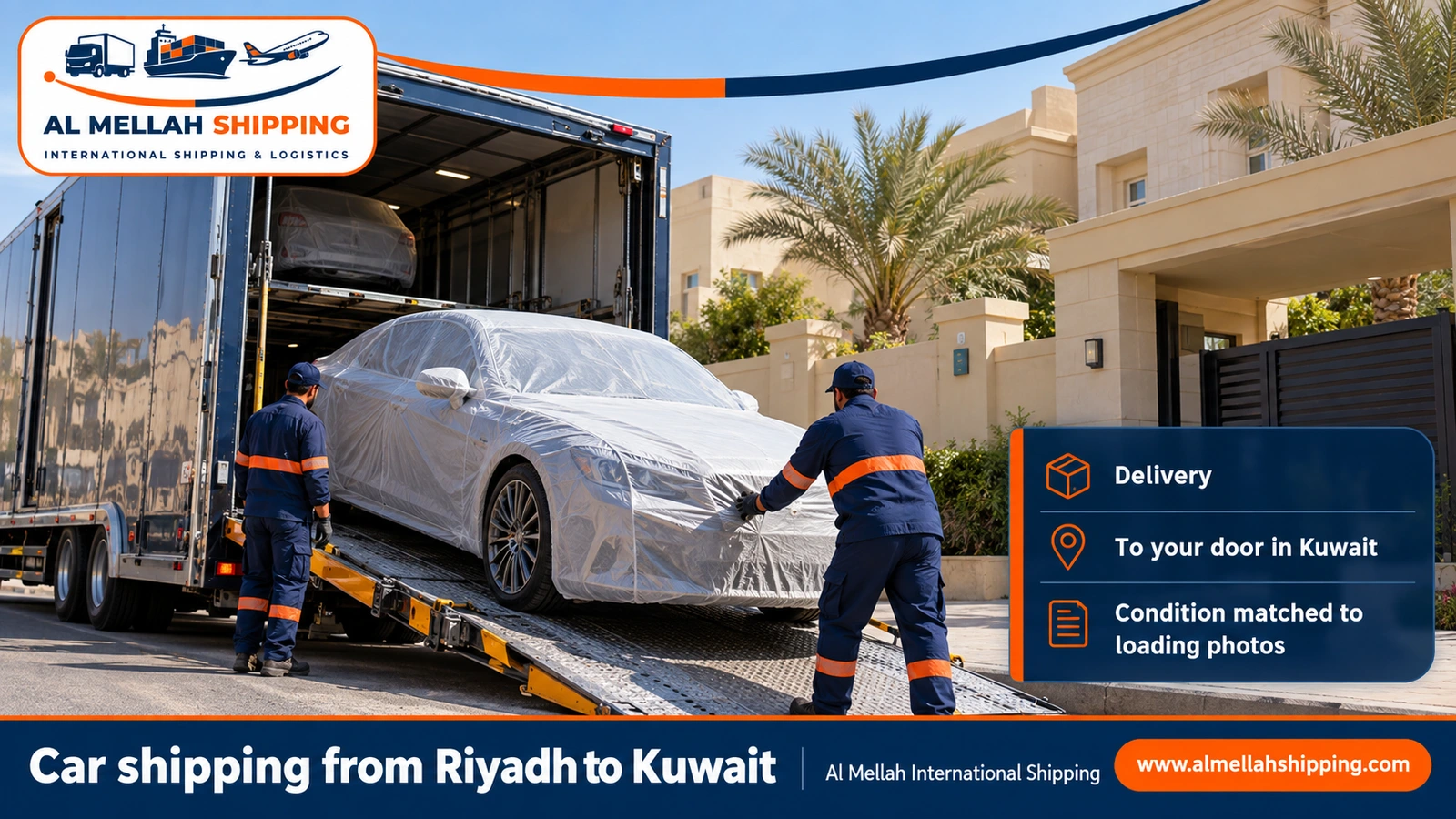 Delivering a car shipped from Riyadh in Kuwait