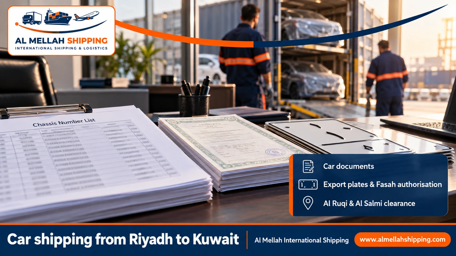 Documents for shipping a car from Riyadh to Kuwait