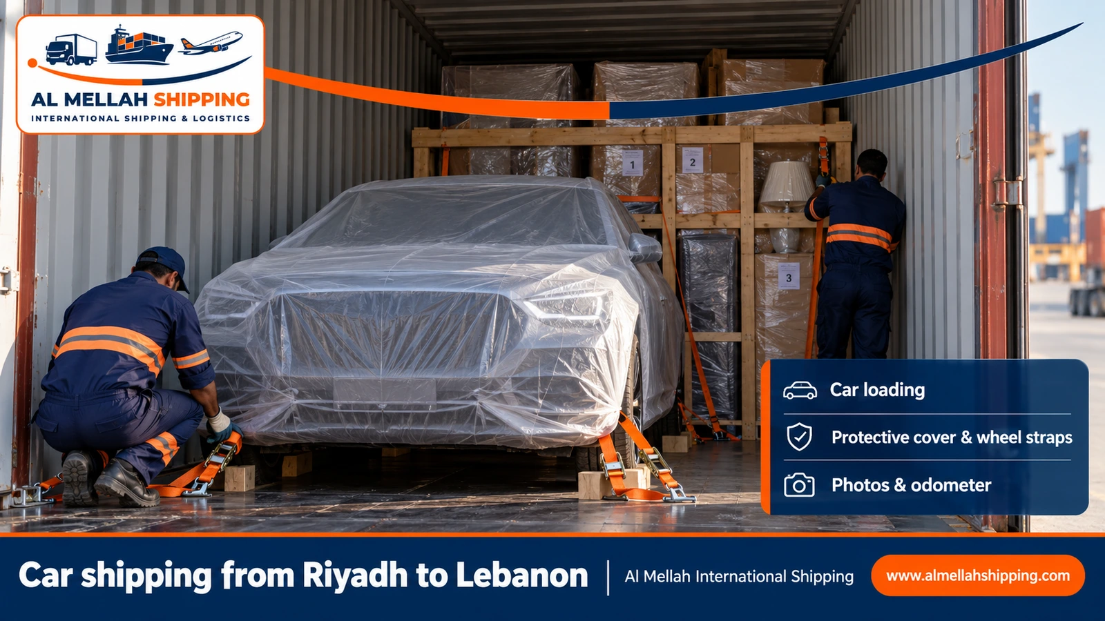 Car shipping from Riyadh to Lebanon in a container
