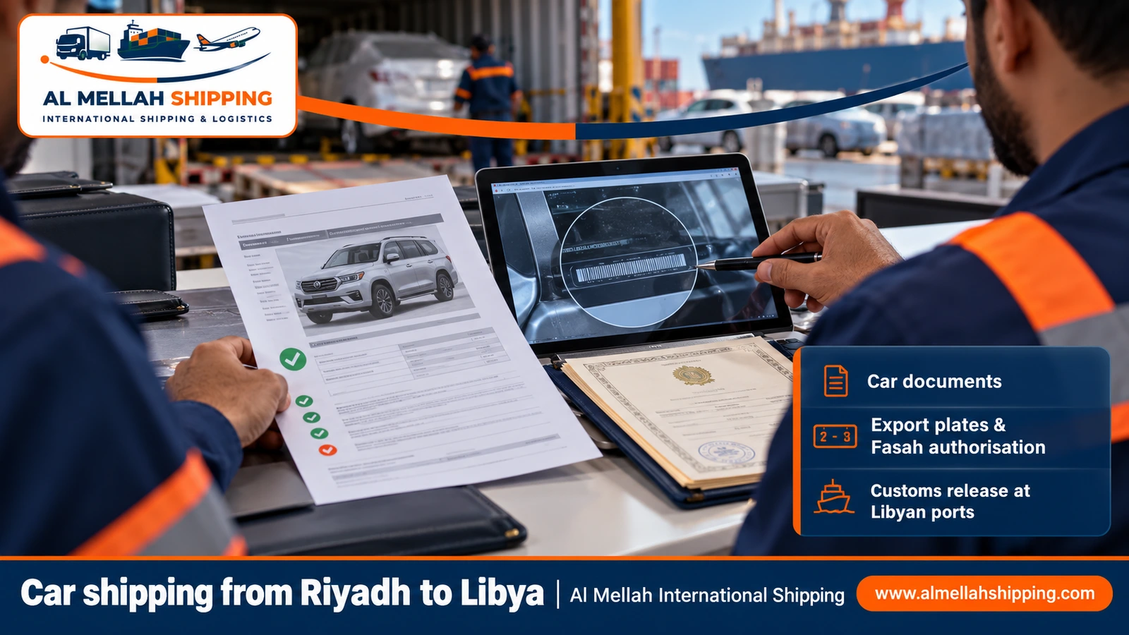 Documents for shipping a car from Riyadh to Libya