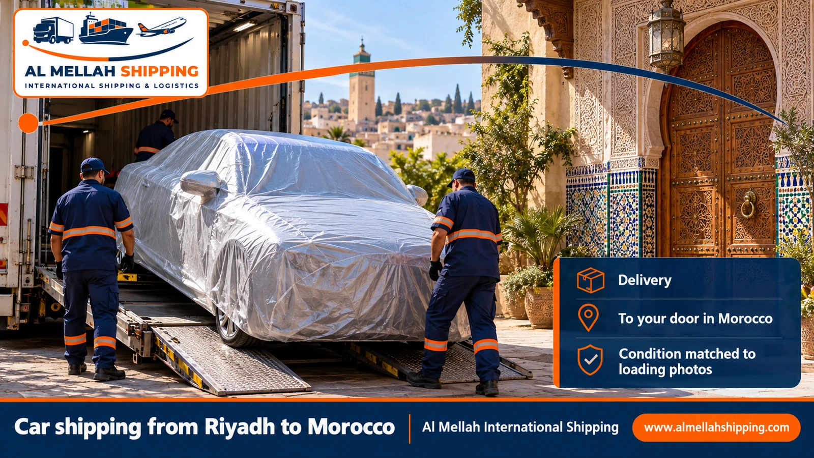 Delivering a car shipped from Riyadh in Morocco