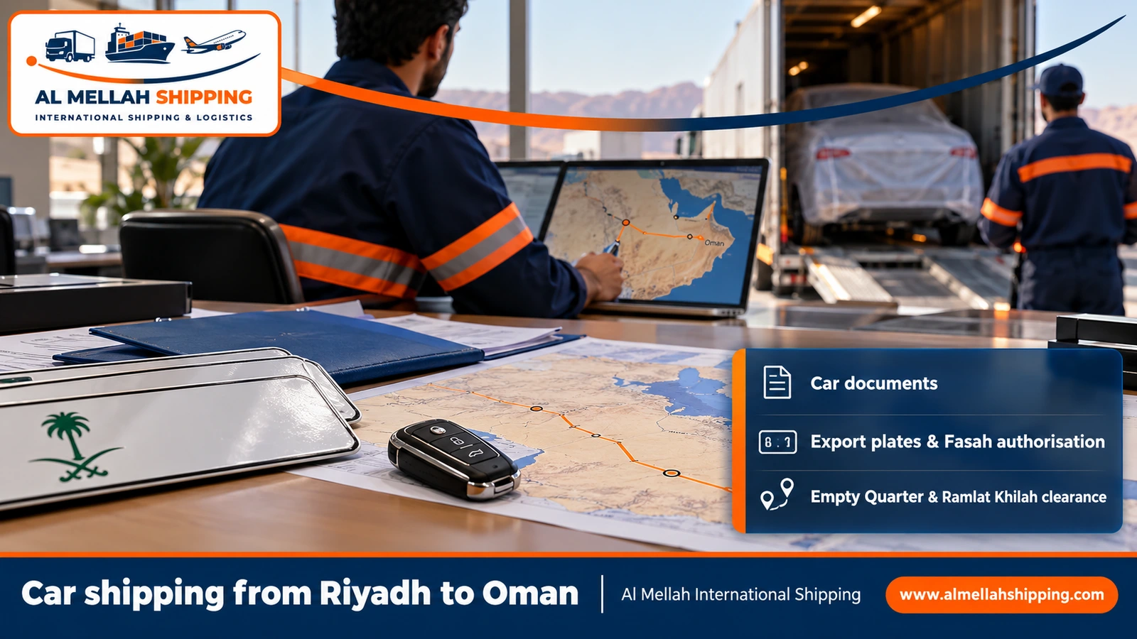 Documents for shipping a car from Riyadh to Oman