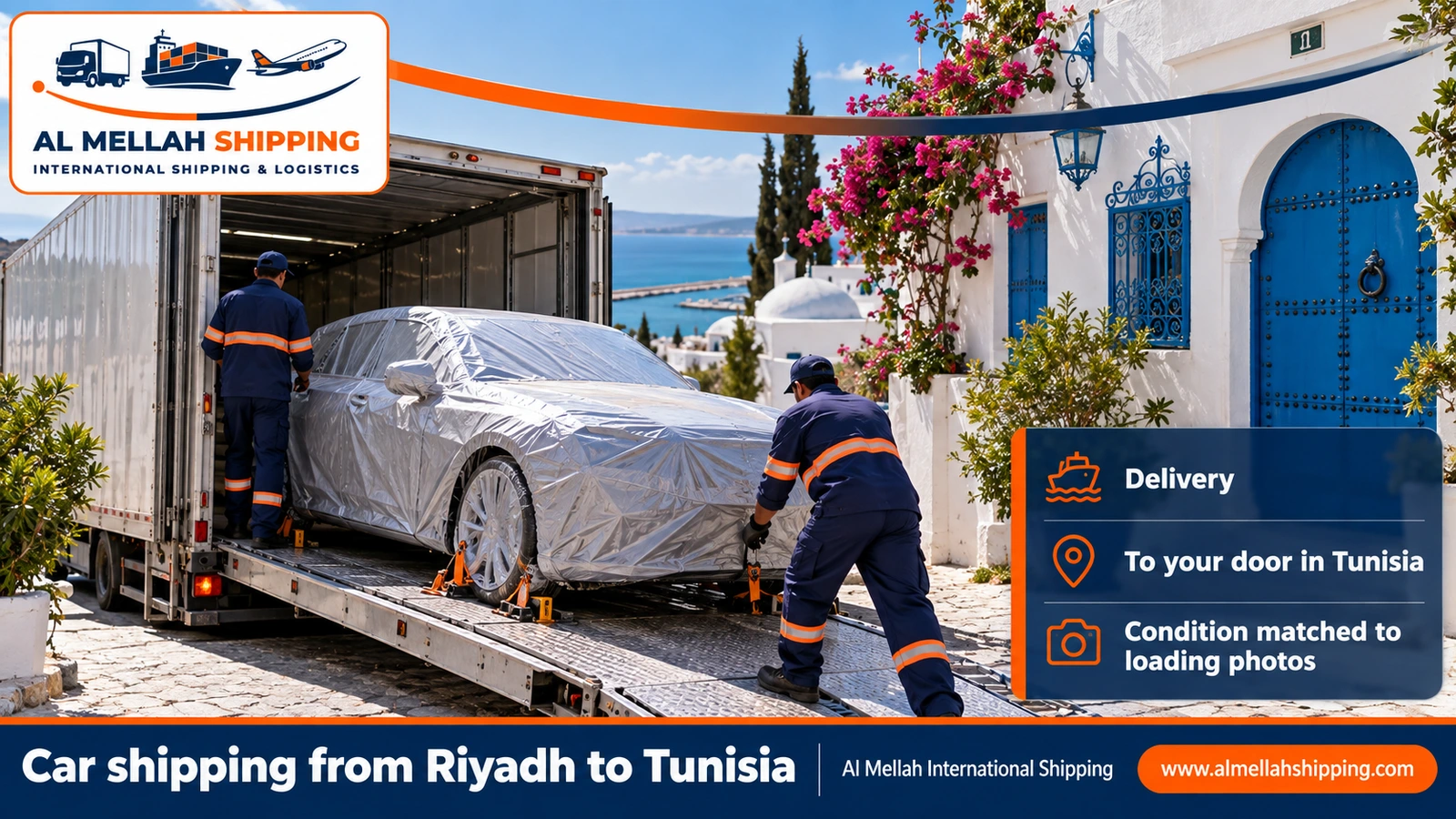 Delivering a car shipped from Riyadh in Tunisia