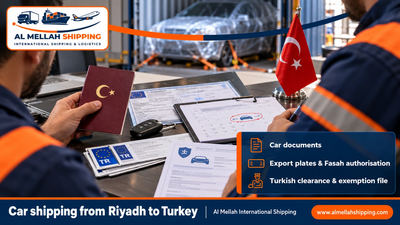 Documents for shipping a car from Riyadh to Turkey