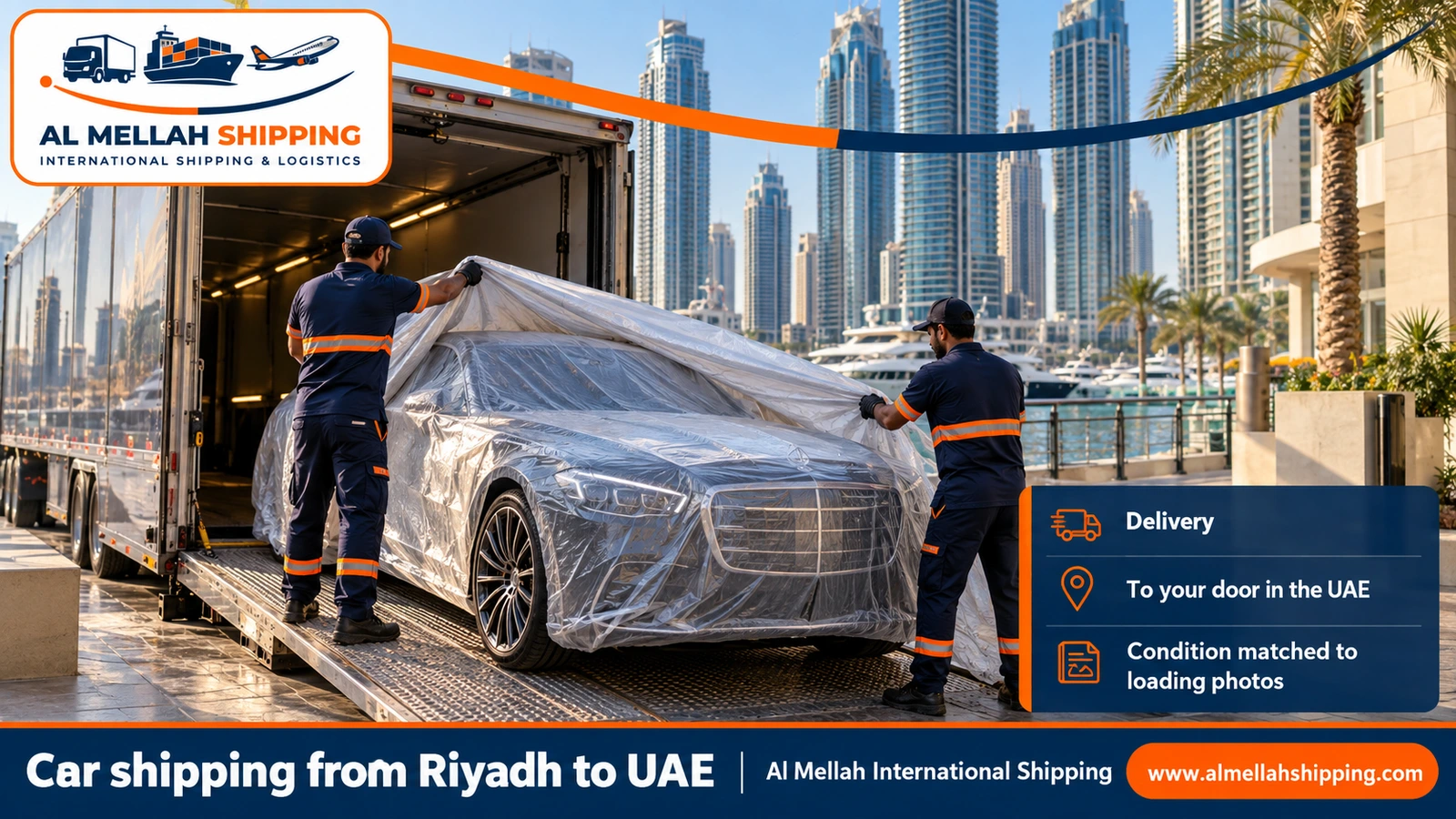 Delivering a car shipped from Riyadh in Dubai