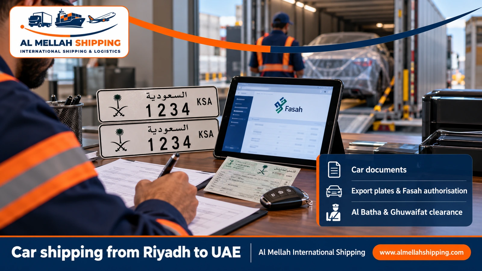 Documents for shipping a car from Riyadh to the UAE