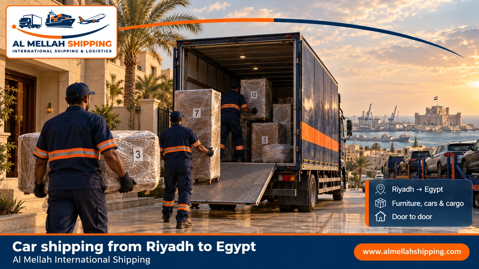 Car shipping from Riyadh to Egypt — Al Mellah International Shipping
