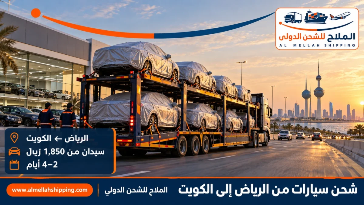 شحن سيارات من الرياض إلى الكويت — الملاح للشحن الدولي