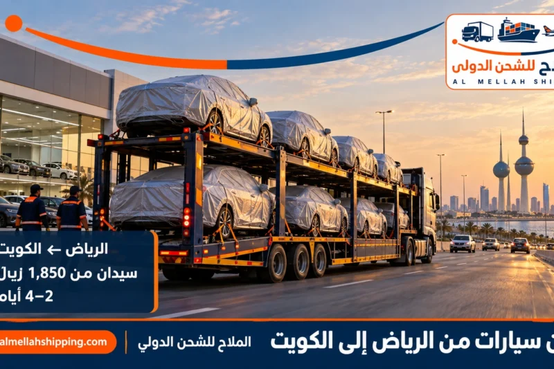 شحن سيارات من الرياض إلى الكويت — الملاح للشحن الدولي