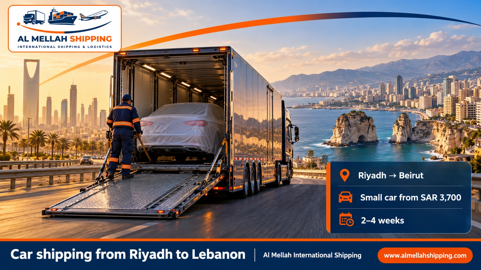 Car shipping from Riyadh to Lebanon — Al Mellah International Shipping
