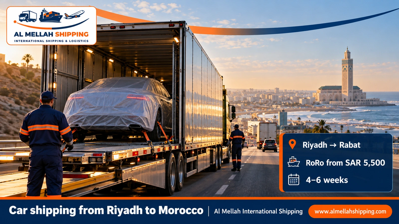 Car shipping from Riyadh to Morocco — Al Mellah International Shipping