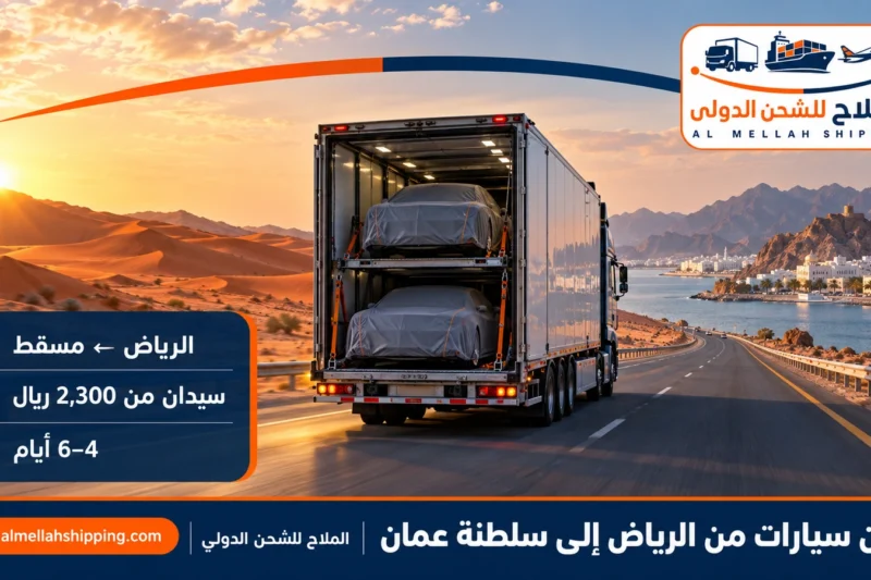 شحن سيارات من الرياض إلى سلطنة عمان — الملاح للشحن الدولي