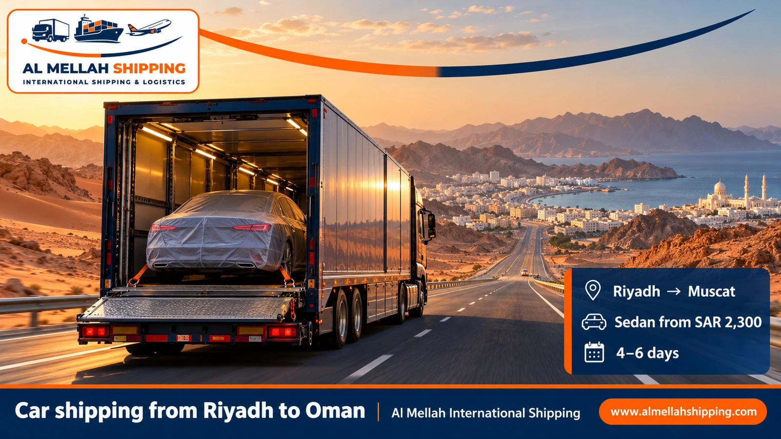 Car shipping from Riyadh to Oman — Al Mellah International Shipping