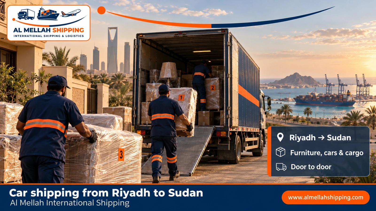 Car shipping from Riyadh to Sudan — Al Mellah International Shipping