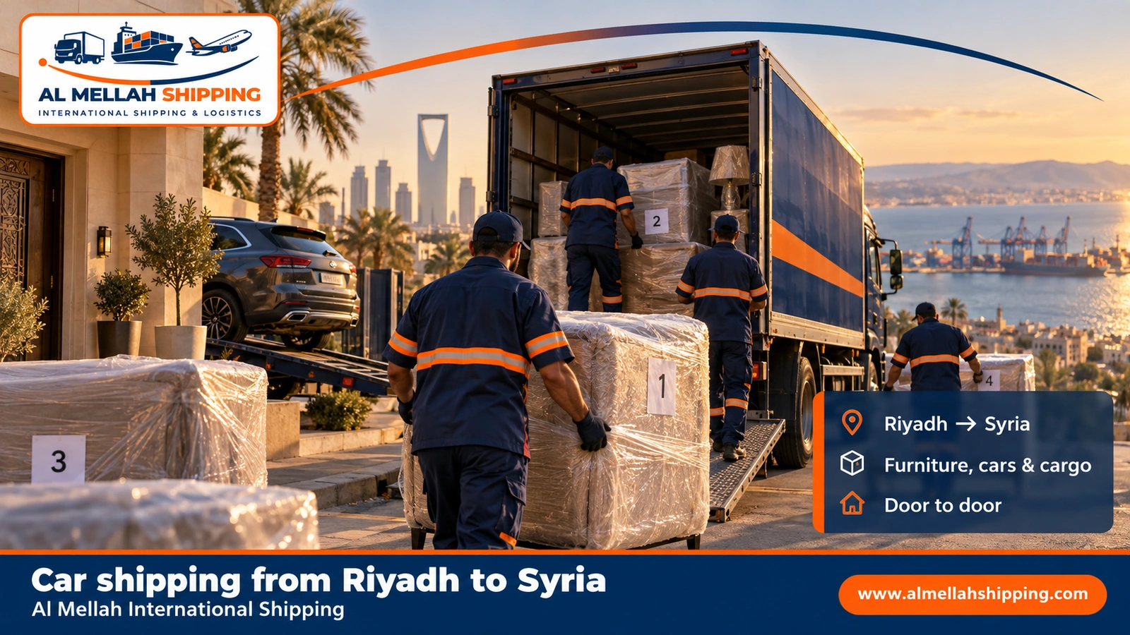 Car shipping from Riyadh to Syria — Al Mellah International Shipping