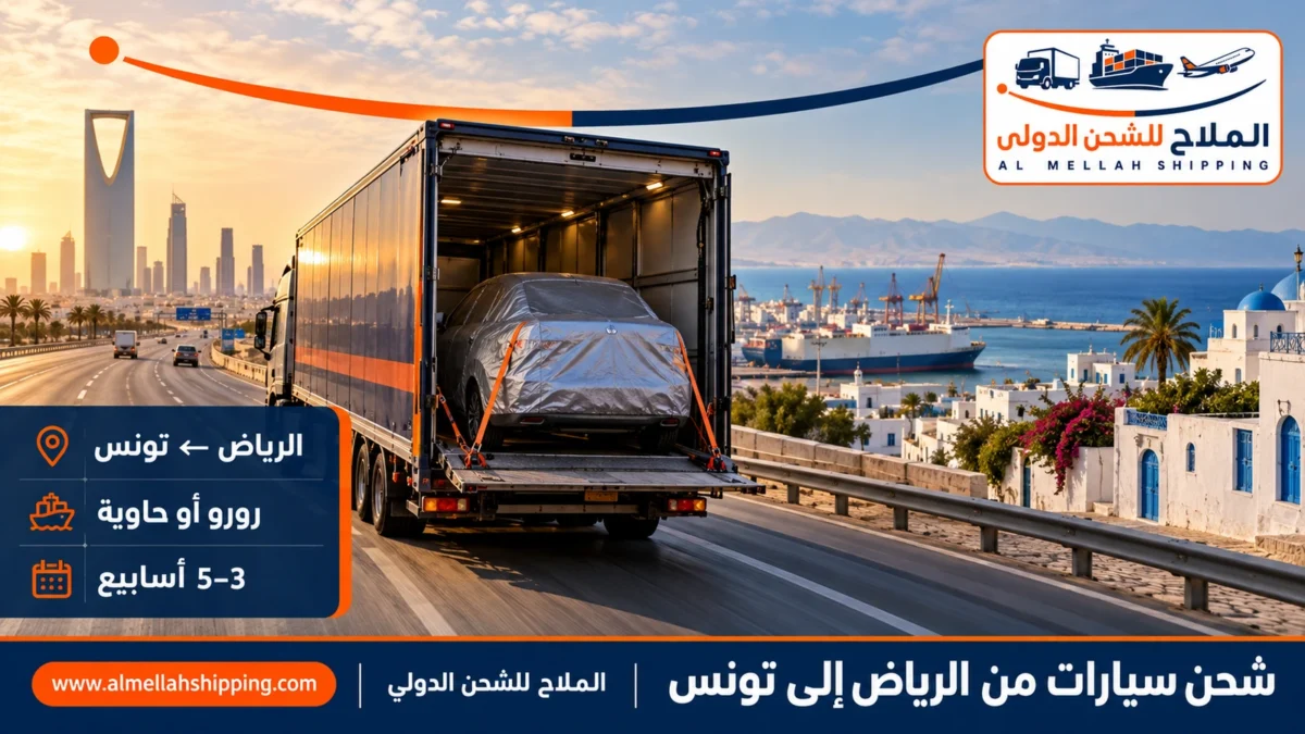 شحن سيارات من الرياض إلى تونس — الملاح للشحن الدولي