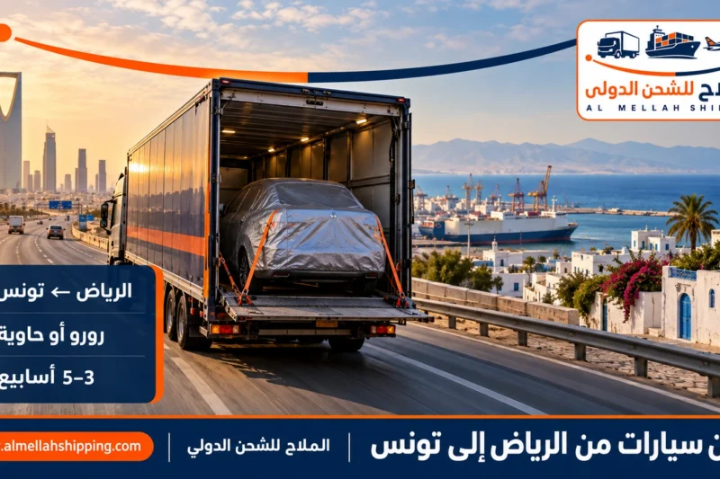 شحن سيارات من الرياض إلى تونس — الملاح للشحن الدولي