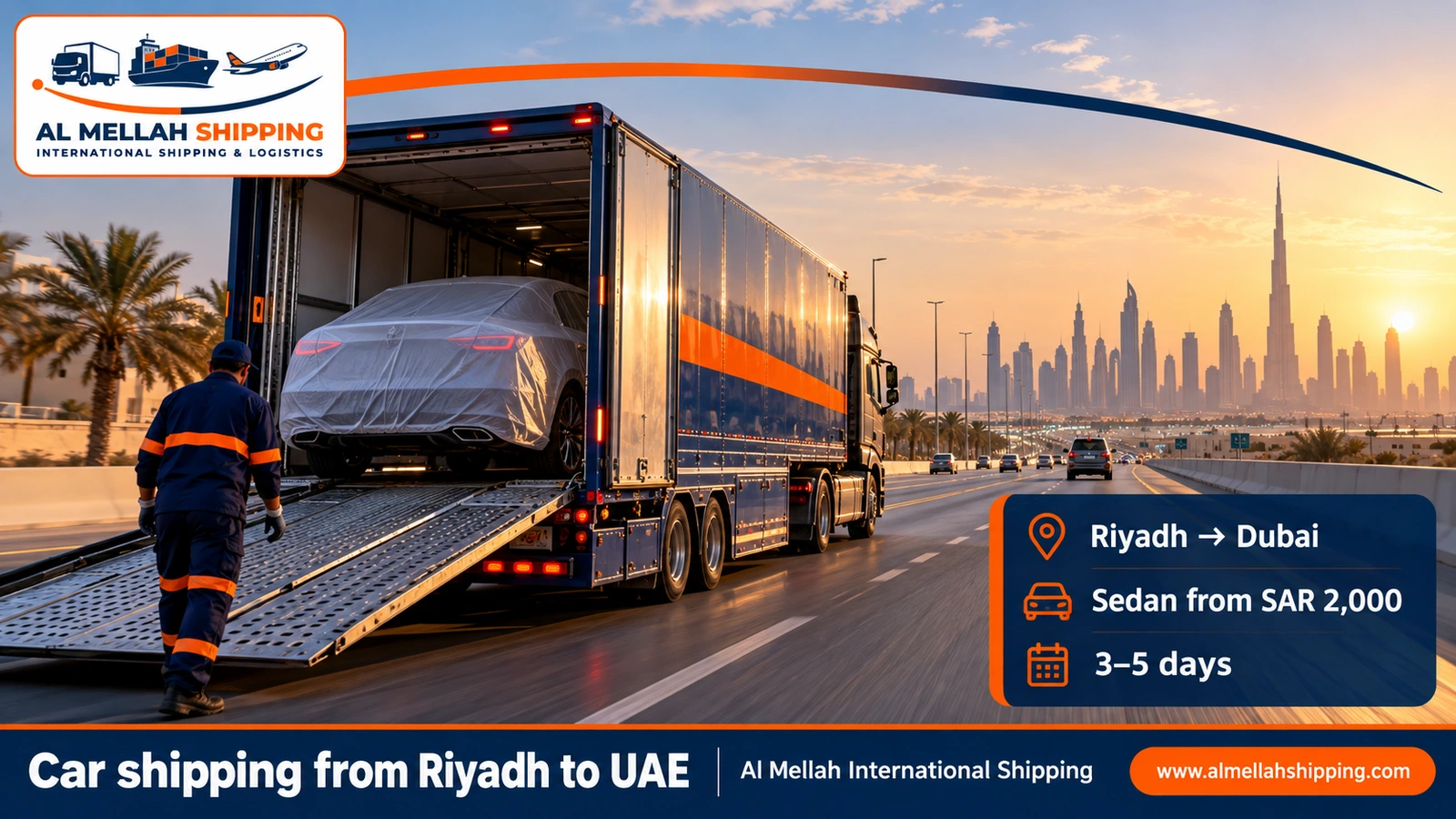 Car shipping from Riyadh to the UAE — Al Mellah International Shipping