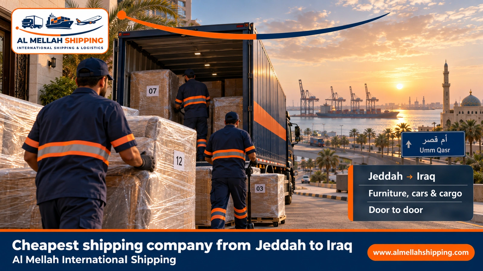 Cheapest shipping company from Jeddah to Iraq — Al Mellah International Shipping