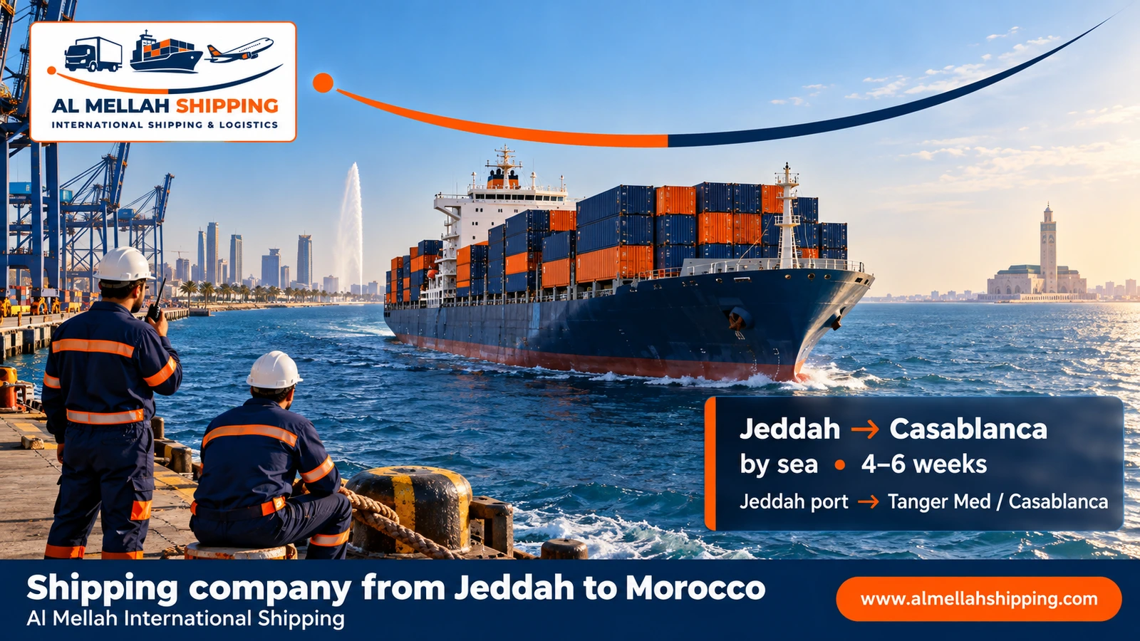 Cheapest shipping company from Jeddah to Morocco — Al Mellah International Shipping