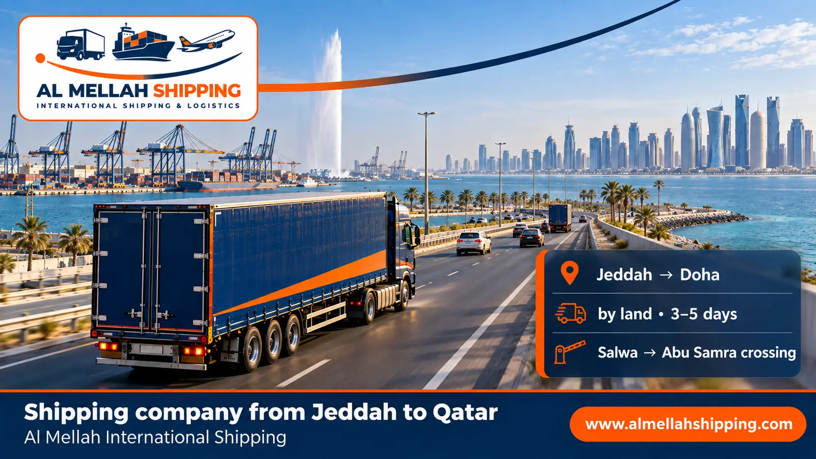 Cheapest shipping company from Jeddah to Qatar — Al Mellah International Shipping