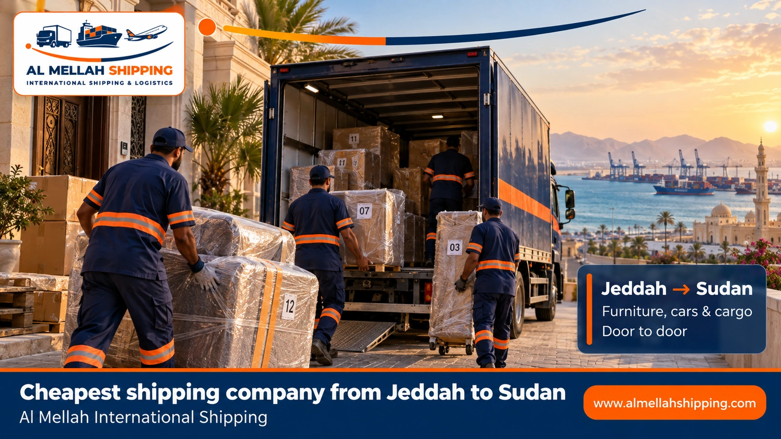 Cheapest shipping company from Jeddah to Sudan — Al Mellah International Shipping