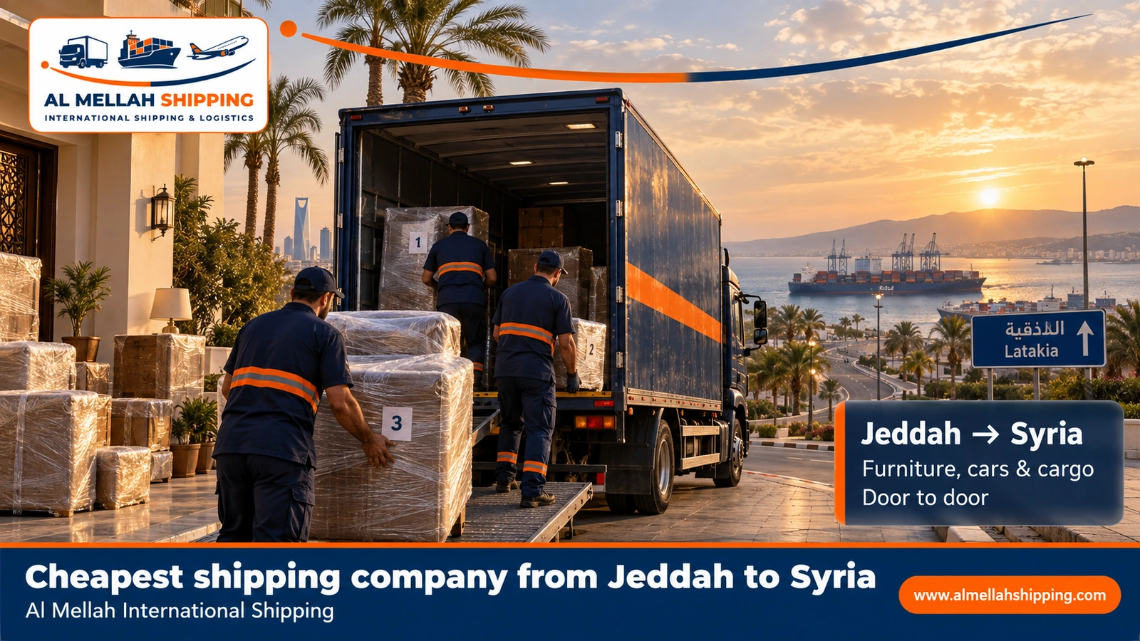 Cheapest shipping company from Jeddah to Syria — Al Mellah International Shipping