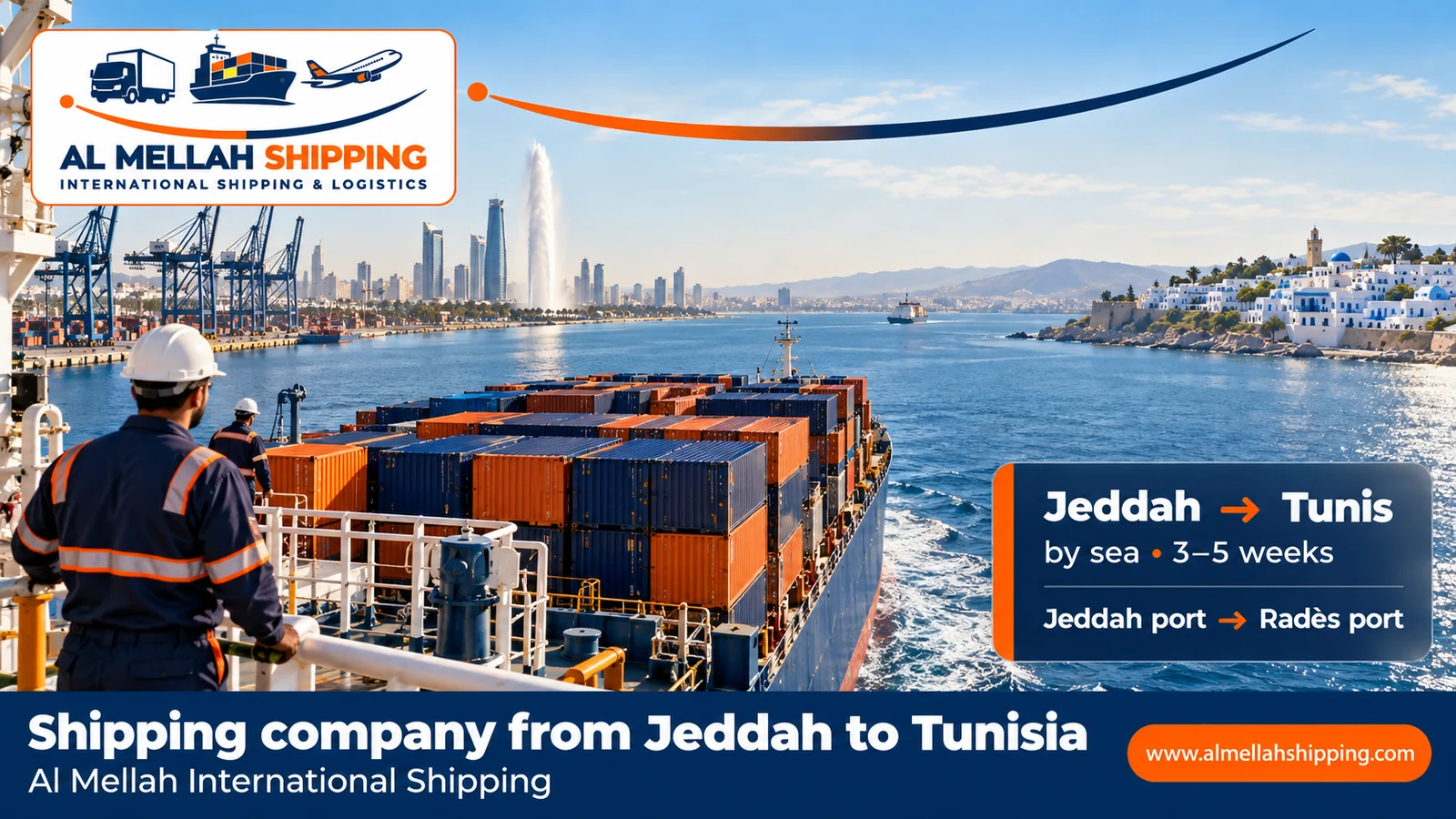 Cheapest shipping company from Jeddah to Tunisia — Al Mellah International Shipping