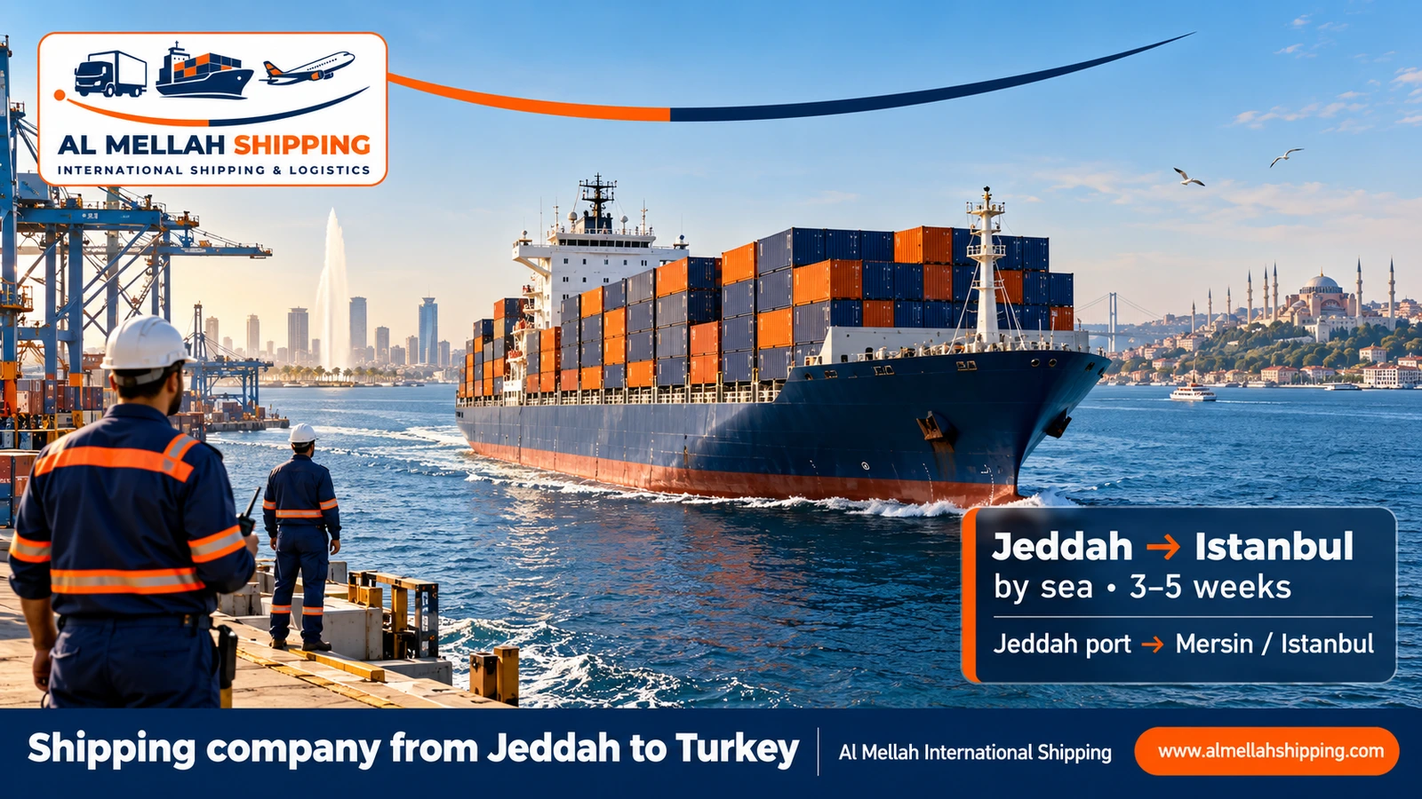 Cheapest shipping company from Jeddah to Turkey — Al Mellah International Shipping