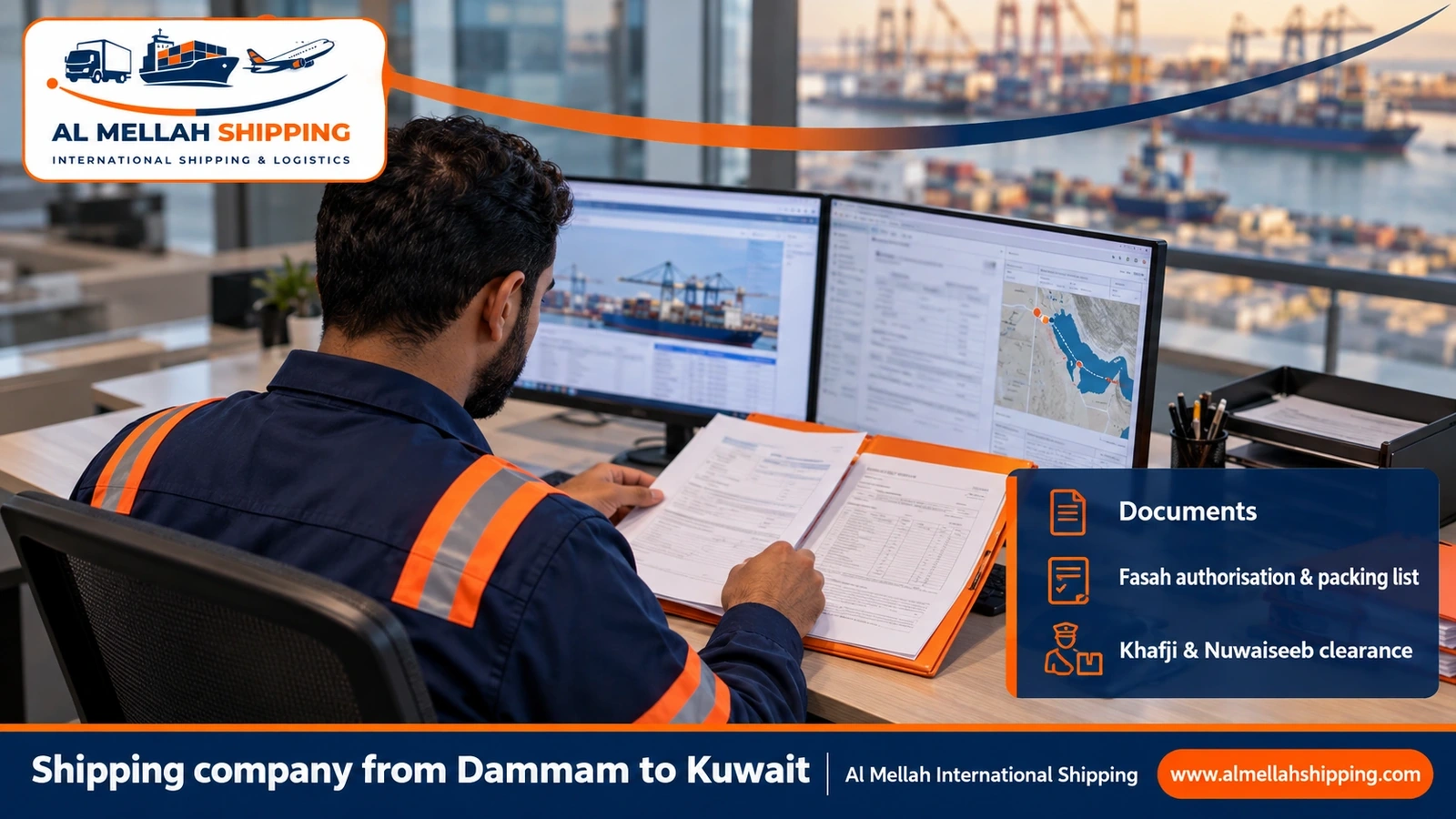 Shipping and customs clearance documents from Dammam to Kuwait