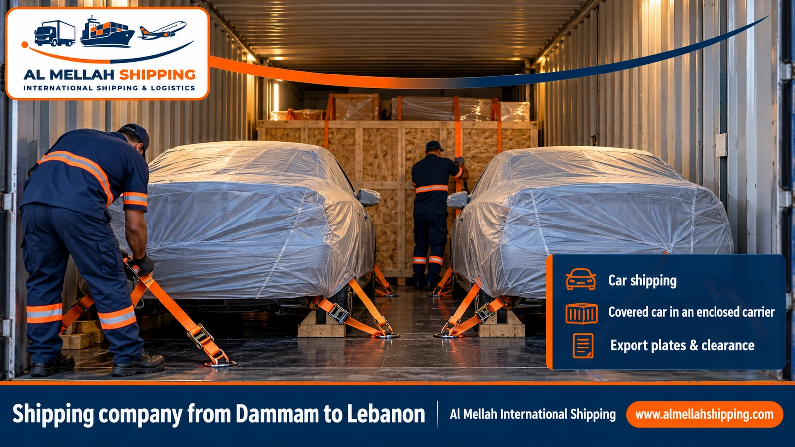 Car shipping from Dammam to Lebanon with Al Mellah