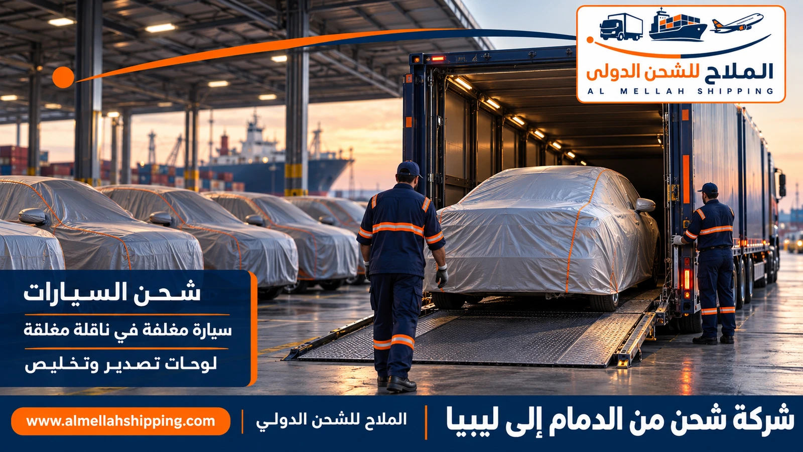 شحن سيارات من الدمام إلى ليبيا مع الملاح
