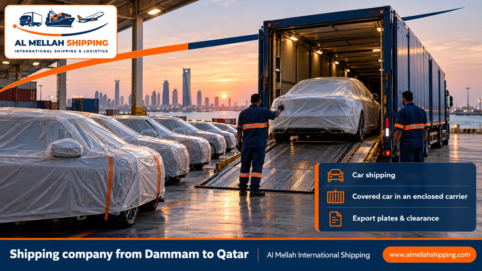 Car shipping from Dammam to Qatar with Al Mellah