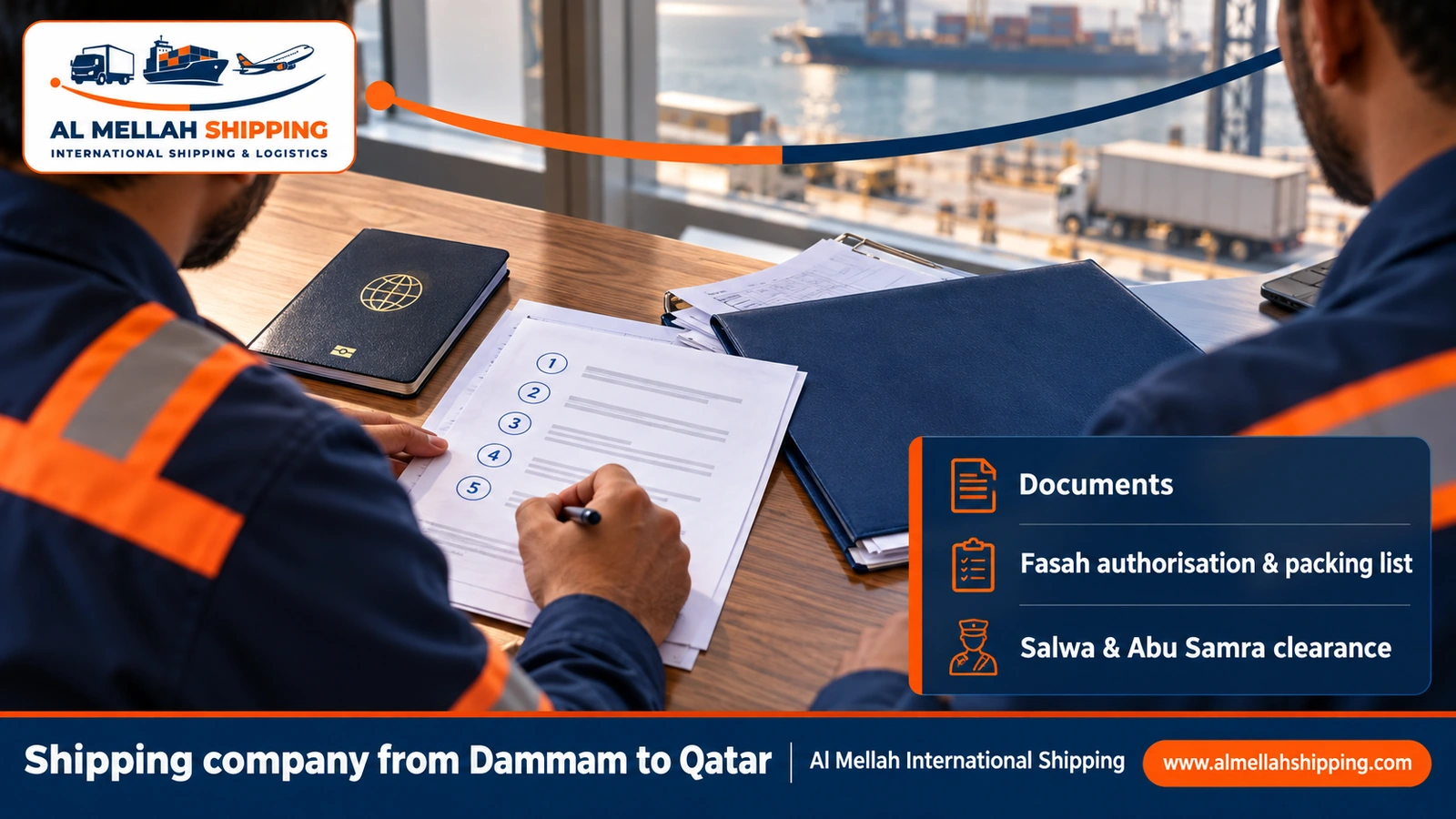 Shipping and customs clearance documents from Dammam to Qatar