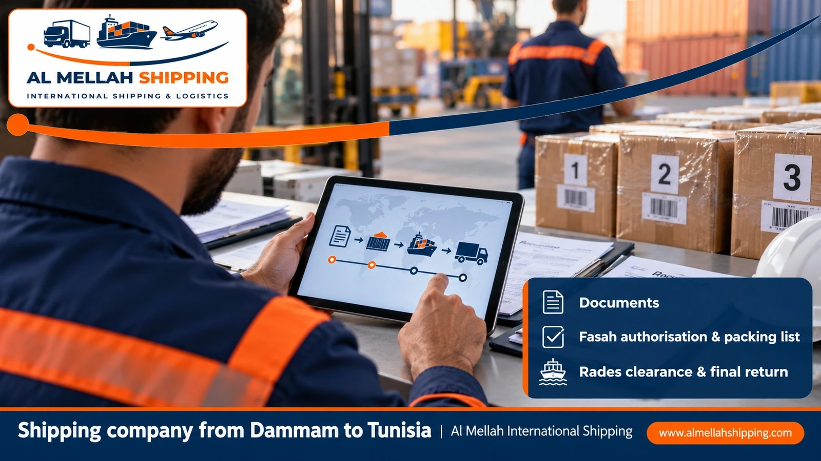 Shipping and customs clearance documents from Dammam to Tunisia