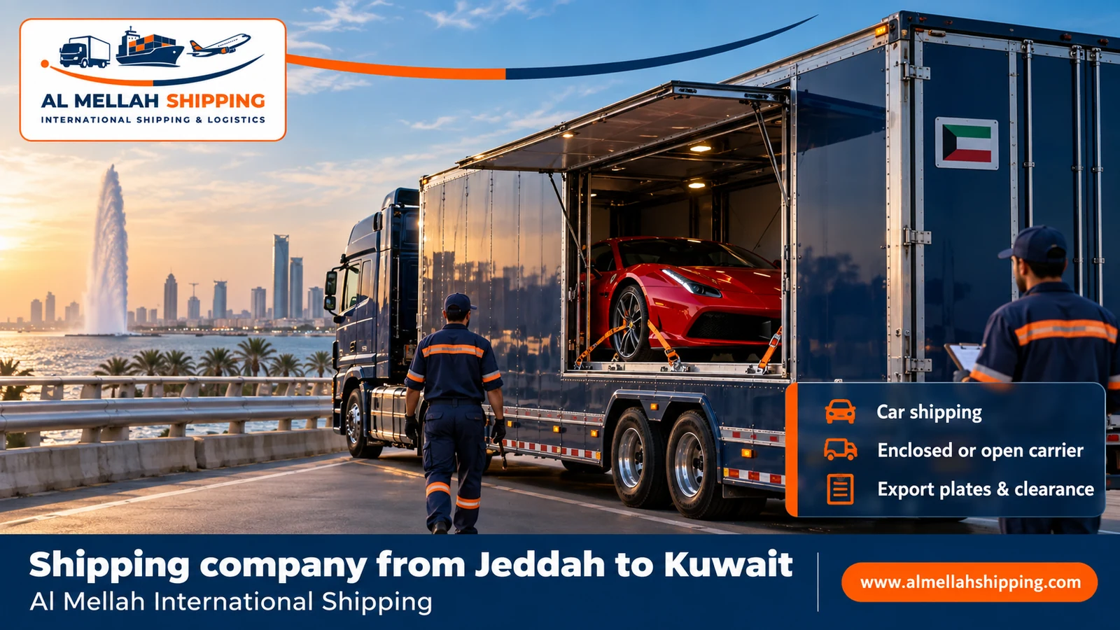 Car shipping from Jeddah to Kuwait with Al Mellah