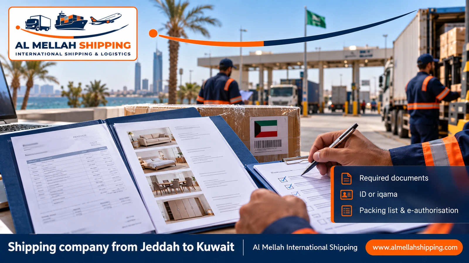 Shipping documents and customs clearance from Jeddah to Kuwait